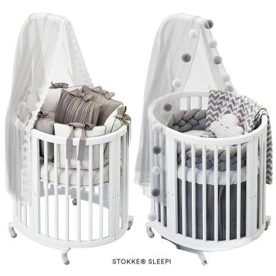 北欧实木婴儿床